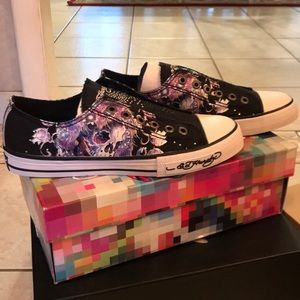 Ed Hardy embellished sneakers